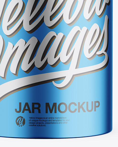 Matte Metallic Jar Mockup Front View In Jar Mockups On Yellow Images Object Mockups