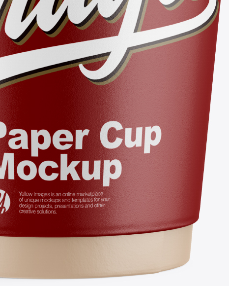 Matte Paper Coffee Cup Mockup   Front View PSD #2