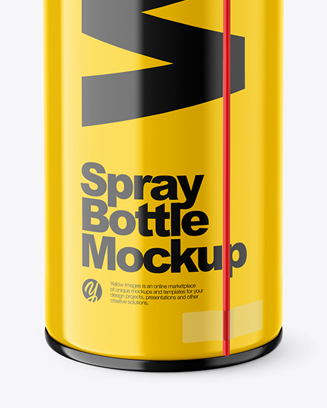 Opened Glossy Spray Bottle Mockup In Bottle Mockups On Yellow Images Object Mockups