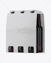 White Paper 6 Pack Amber Bottle Carrier Mockup - Halfside View on