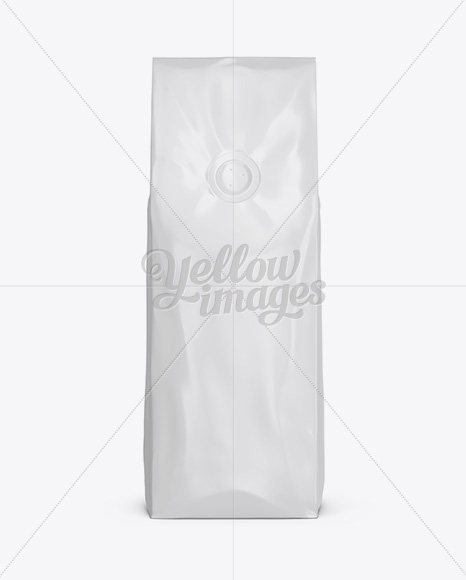 250g Glossy Coffee Bag With Valve Mockup   Front View PSD #1