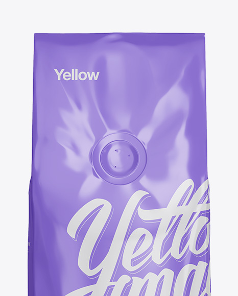 250g Glossy Coffee Bag With Valve Mockup   Front View PSD #5