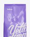 Download 250g Glossy Coffee Bag With Valve Mockup - Front View in Bag & Sack Mockups on Yellow Images ...