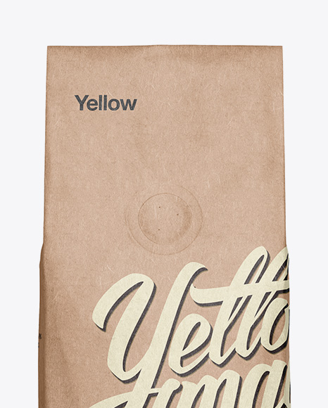 Download 250g Kraft Coffee Bag With Valve Mockup Front View In Bag Sack Mockups On Yellow Images Object Mockups