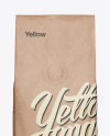 Download 250g Kraft Coffee Bag With Valve Mockup - Front View in Bag & Sack Mockups on Yellow Images ...