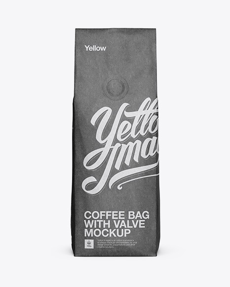 Download 250g Kraft Coffee Bag With Valve Mockup - Front View in ...