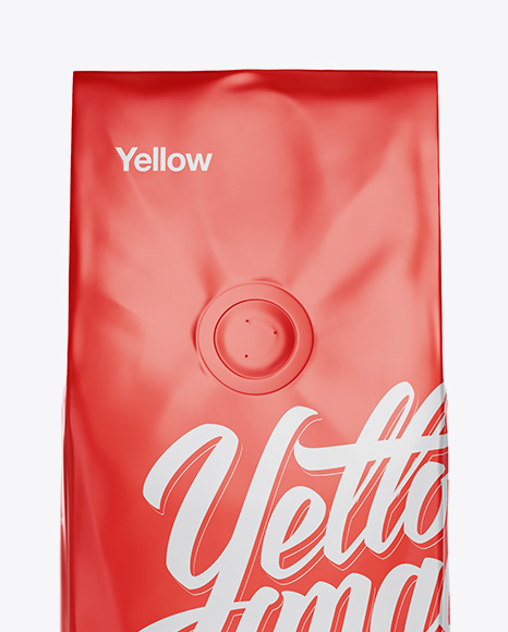 Download 250g Matte Metallic Coffee Bag With Valve Mockup Front View In Bag Sack Mockups On Yellow Images Object Mockups