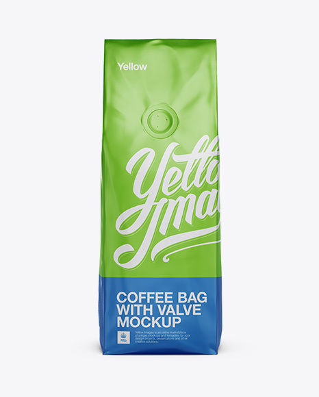 Download 250g Matte Metallic Coffee Bag With Valve Mockup - Front ...