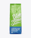 Download 250g Matte Metallic Coffee Bag With Valve Mockup - Front View in Bag & Sack Mockups on Yellow ...