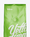 Download 250g Matte Metallic Coffee Bag With Valve Mockup - Front View in Bag & Sack Mockups on Yellow ...