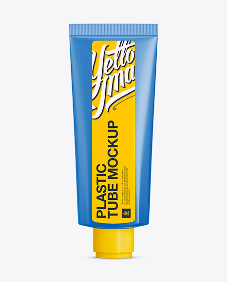 Frosted Plastic Cosmetic Tube Mockup on Yellow Images Object Mockups