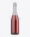 Dark Red Champagne Bottle HQ Mockup - Front View on Yellow Images