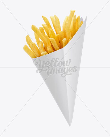 French Fries Carton Cone Mockup PSD #1