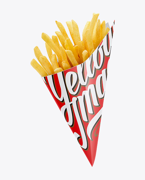 French Fries Carton Cone Mockup PSD #2