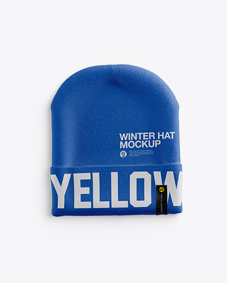 Download Beanie Hat Mockup Top View In Apparel Mockups On Yellow Images Object Mockups