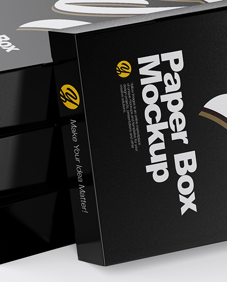 4 Glossy Boxes Mockup