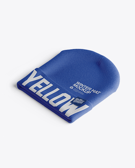 Download Beanie Hat Mockup Half Side View High Angle Shot In Apparel Mockups On Yellow Images Object Mockups