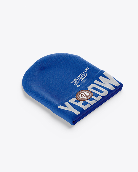 Download Beanie Hat Mockup Half Side View High Angle Shot In Apparel Mockups On Yellow Images Object Mockups