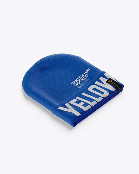 Beanie Hat Mockup Half Side View High Angle Shot In Apparel Mockups On Yellow Images Object Mockups