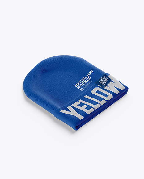 Download Beanie Hat Mockup Half Side View High Angle Shot In Apparel Mockups On Yellow Images Object Mockups