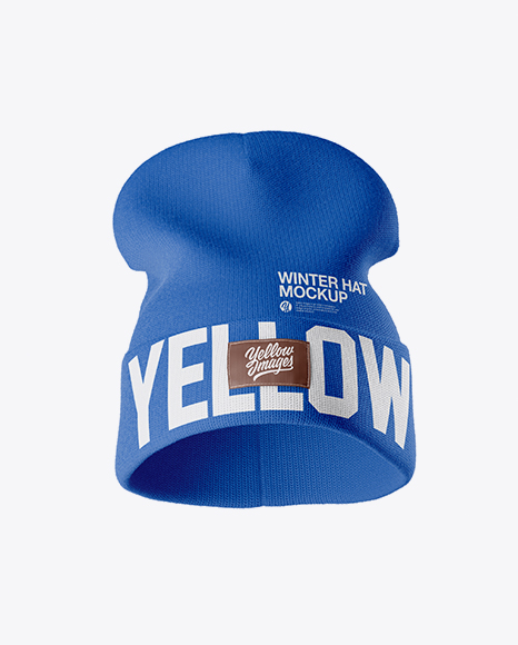 Download Beanie Hat Mockup - Front View in Apparel Mockups on Yellow Images Object Mockups