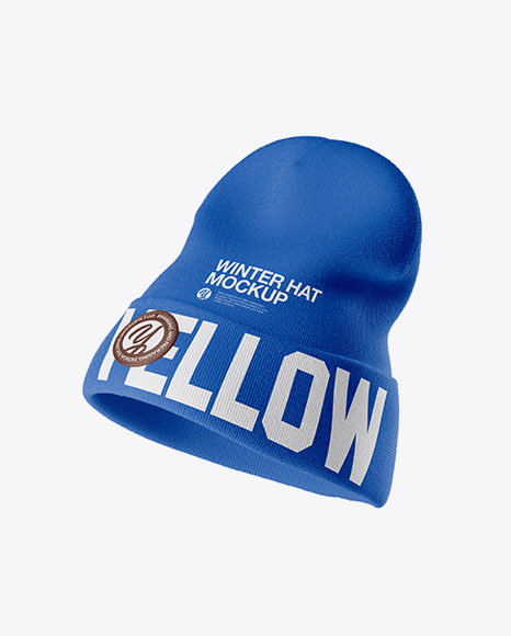 Download Beanie Hat Mockup Half Side View In Apparel Mockups On Yellow Images Object Mockups