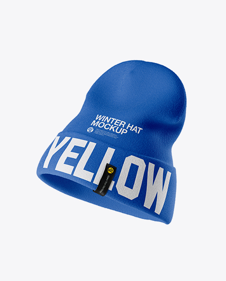 Download Beanie Hat Mockup Half Side View In Apparel Mockups On Yellow Images Object Mockups