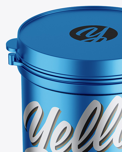 Matte Metallic Jar Mockup   Front View (High Angle Shot) PSD #3