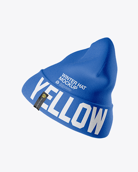 Beanie Hat Mockup Side View In Apparel Mockups On Yellow Images Object Mockups