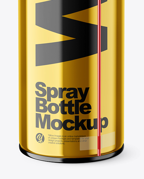 Opened Metallic Spray Bottle Mockup PSD #1