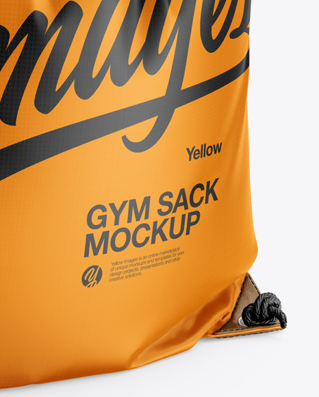 Gym Sack Mockup Front Half Side View In Apparel Mockups On Yellow Images Object Mockups