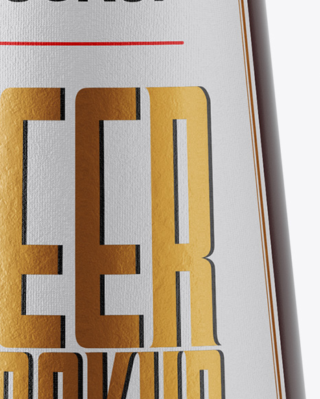 Clear Glass Brown Ale Bottle Mockup