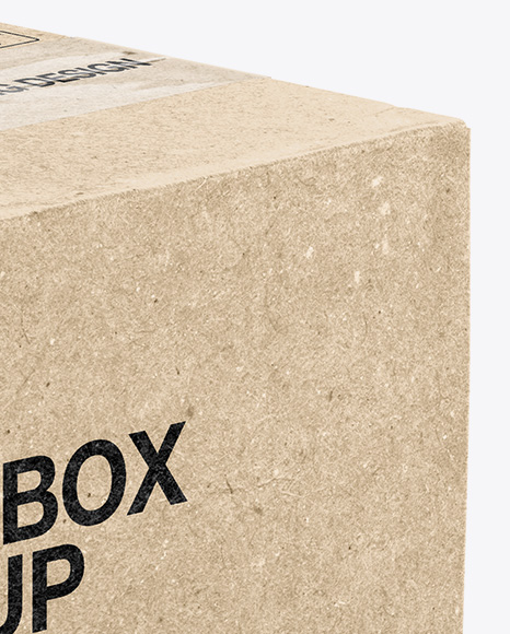 Download Kraft Box Mockup - Half Side View (High-Angle Shot) in Box ...