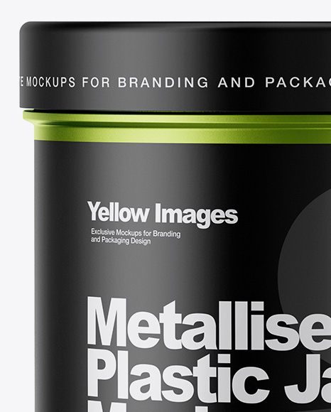 Matte Metallic Jar Mockup Front View In Jar Mockups On Yellow Images Object Mockups