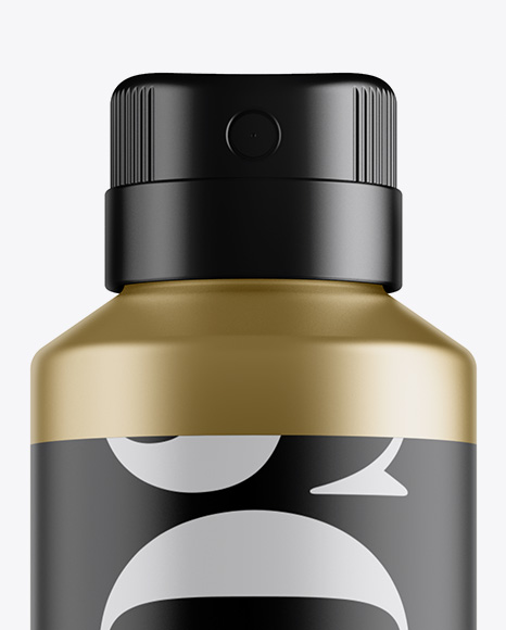 Metallic Spray Bottle Mockup Front View In Bottle Mockups On Yellow Images Object Mockups