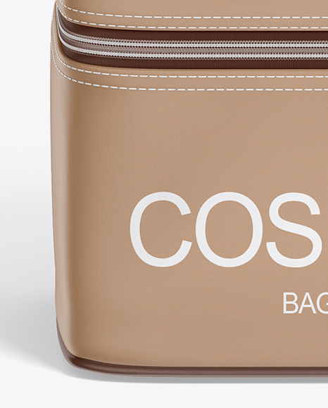 Cosmetic Bag Mockup - Front View (High-Angle Shot)