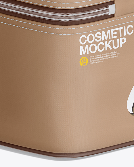 Cosmetic Bag Mockup Back Half Side View In Apparel Mockups On Yellow Images Object Mockups