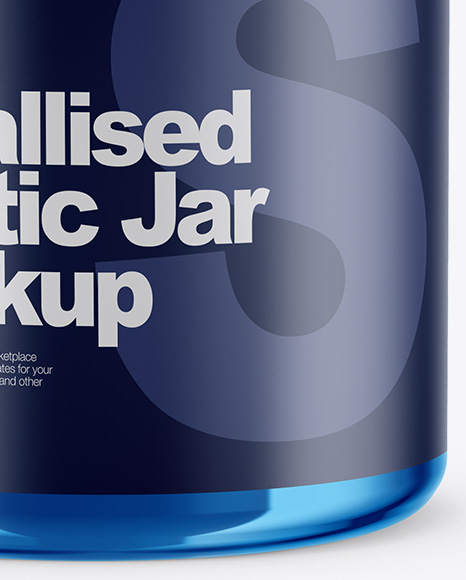 Metallic Jar Mockup - Front View (High-Angle Shot) - download high