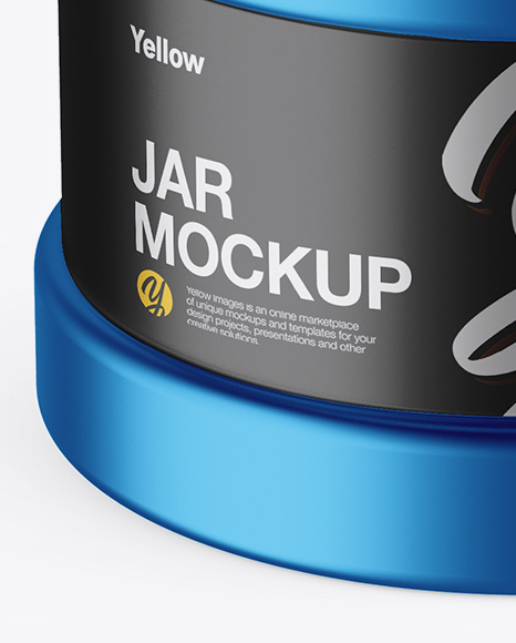 Matte Metallic Jar Mockup Front View High Angle Shot In Jar Mockups On Yellow Images Object Mockups