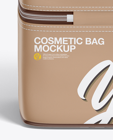 Cosmetic Bag Mockup Back View High Angle Shot In Bag Sack Mockups On Yellow Images Object Mockups