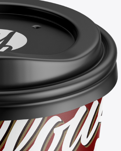 Matte Paper Coffee Cup Mockup Front View (High Angle Shot) PSD #2