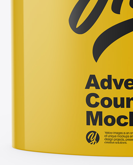 Glossy Advertising Counter Mockup - Front View