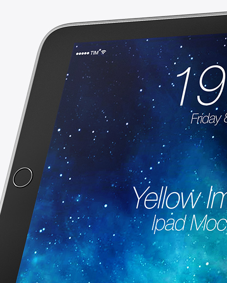 Download Horizontal iPad Mockup - Half Side View in Device Mockups on Yellow Images Object Mockups