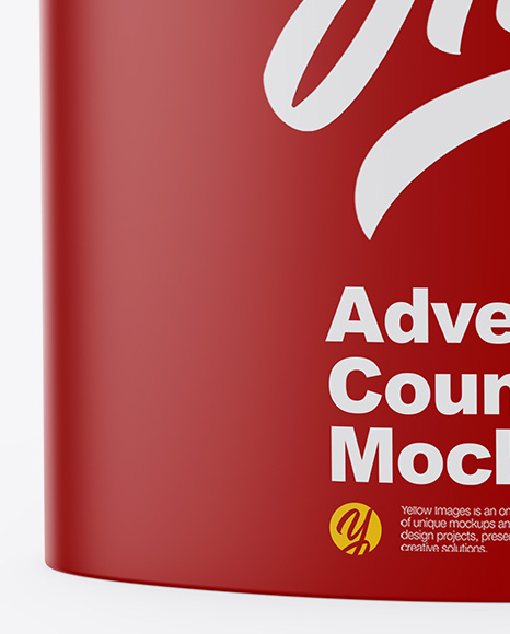 Matte Advertising Counter Mockup - Front View