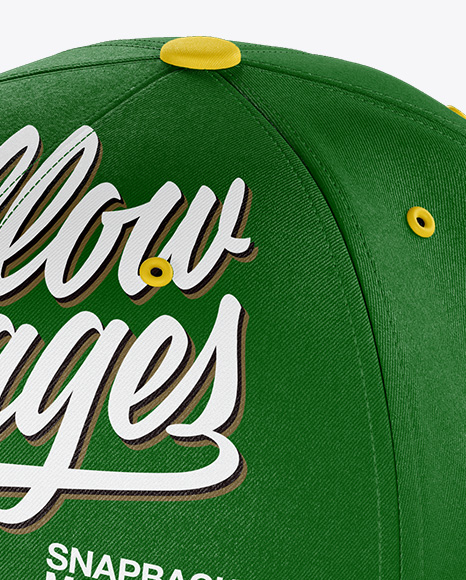 Snapback Cap Mockup Half Side View In Apparel Mockups On Yellow Images Object Mockups