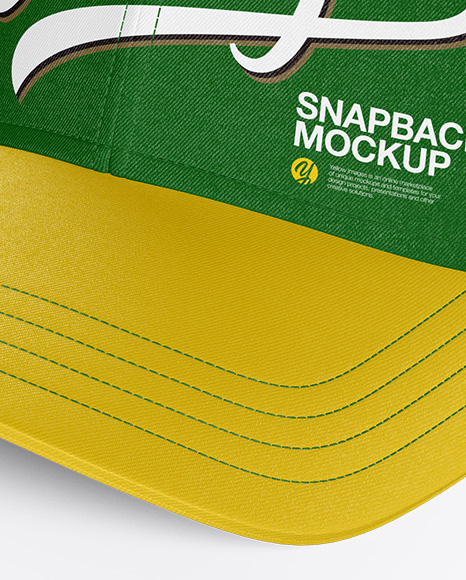 Snapback Cap Mockup Half Side View In Apparel Mockups On Yellow Images Object Mockups