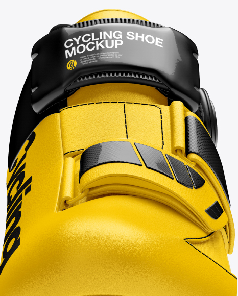 Download Cycling Shoe Mockup Front View In Apparel Mockups On Yellow Images Object Mockups