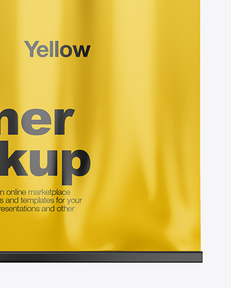 Glossy Banner Mockup   Front View PSD #1