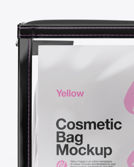 Download Cosmetic Bag Mockups Front View In Bag Sack Mockups On Yellow Images Object Mockups PSD Mockup Templates