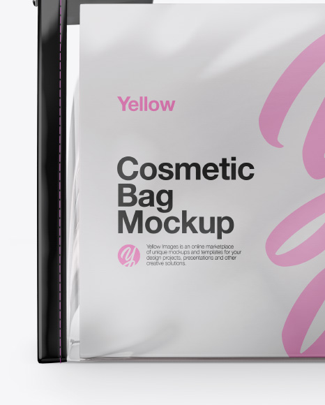 Download Cosmetic Bag Mockups Front View In Bag Sack Mockups On Yellow Images Object Mockups PSD Mockup Templates